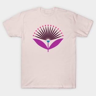 Art deco fan flower in purple T-Shirt